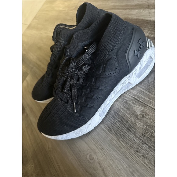 Under Armour Men's Black White Knit HOVR 3020972-003 Running Shoes Size 11 - Picture 1 of 9